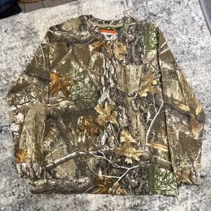 GMPURE Mens Long Sleeve Realtree Camo T Shirt Size L